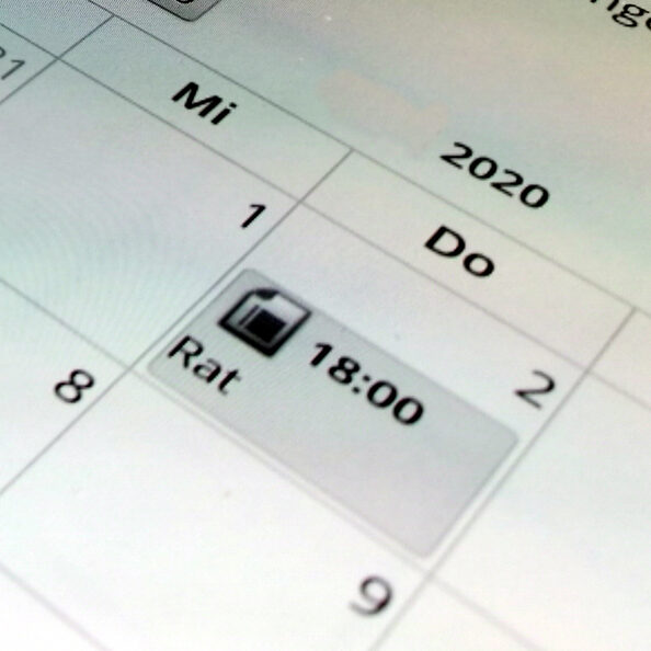 Siztungskalender Ausschnitt auf einem Tablet