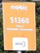 Das Bild zeigt ein Schild einer Fahrradverleihstation in Pulheim